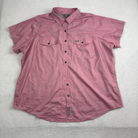Ariat Tops - Ariat Rebar Pink Short Sleeve Button Up Collared Shirt Women's 2X